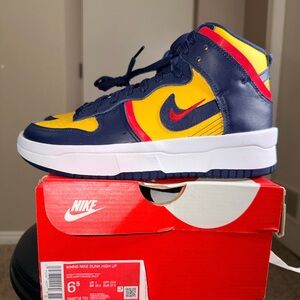 Nike Dunk High Up Sneakers - Navy and Yellow